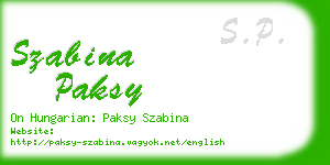 szabina paksy business card